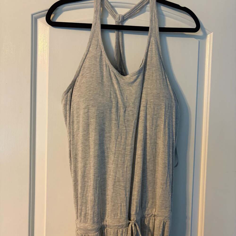 Athleta Cressida Drawstring Racerback Maxi Dress Gray Size LT